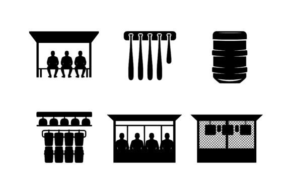 Baseball Dugout Vector Silhouette Set Review