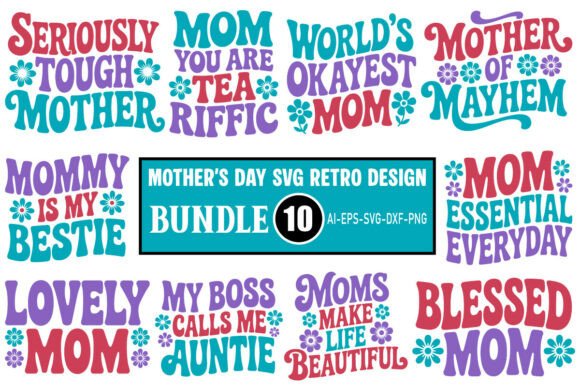 Celebrate Mom with Retro Charm: SVG Design Bundle