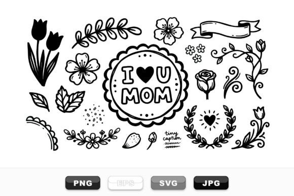 Charming Hand Drawn Mother Day Clipart