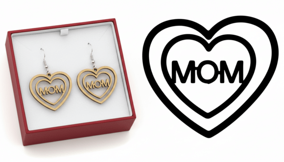 Elegant Mom Heart Earring Design for Crafters