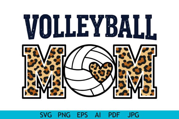Leopard Volleyball Mom: A Bold Embroidery Choice