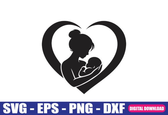 Mom and Newborn Love Silhouette: A Heartfelt Design
