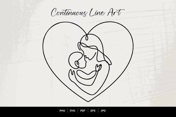 Mother and Child Heart Line Art: A Design Review