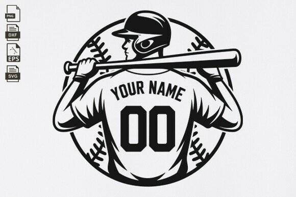 Personalized Baseball Player Design for Embroidery