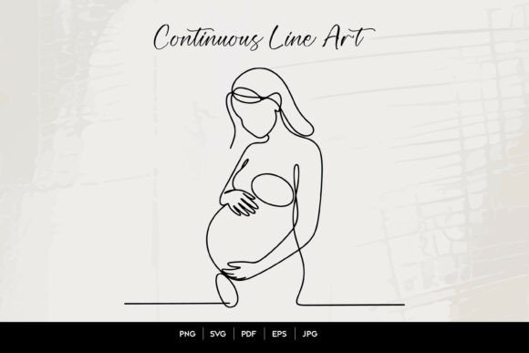 Pregnant Woman Line Art: A Delicate Touch for Maternity