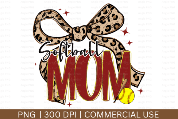 Preppy Softball Mom PNG: A Versatile Design for Embroidery