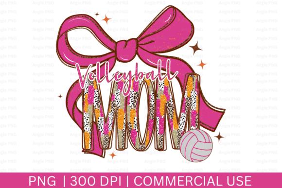 Preppy Volleyball Mom PNG for Custom Projects