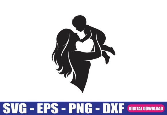 Review: Loving Mom and Child Silhouette Vector