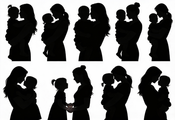 Review: Mom and Child Silhouette Clipart Bundle