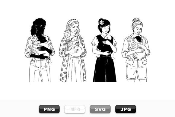 Review: Mom Baby Carrier Clipart Set for Embroidery