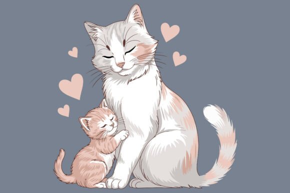 Review: Mom Cat and Her Cute Kitten Vector