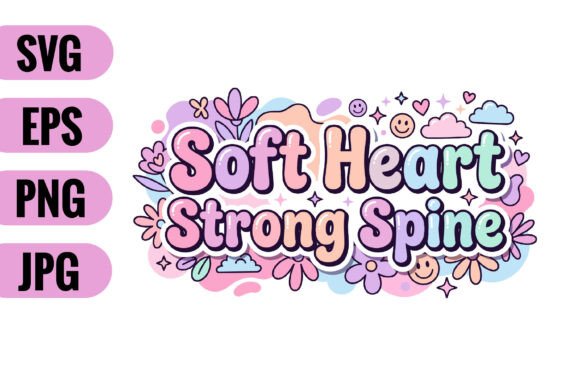 Soft Heart Strong Spine SVG: A Delicate yet Bold Embroidery Design