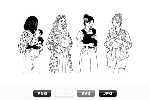 Stylish Mom Baby Carrier Clipart Review